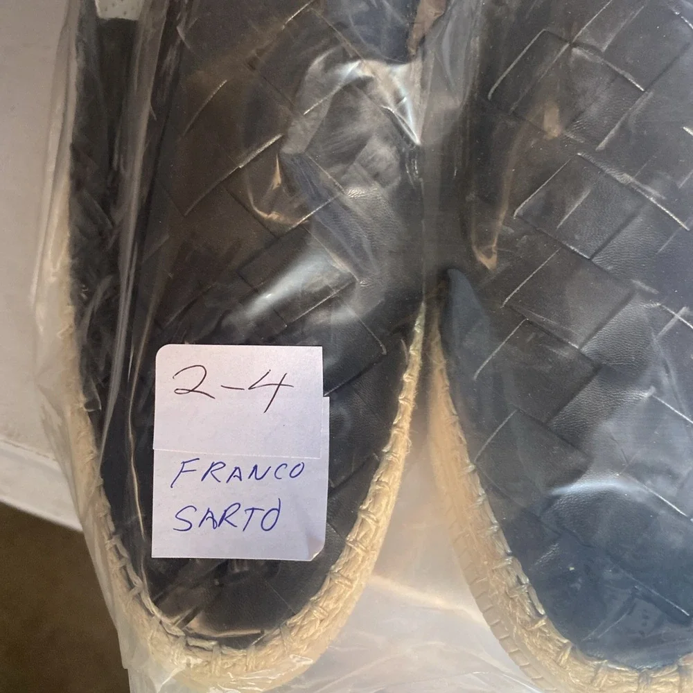Franco Sarto Platform Shoes Women's 8.5 M Black Basket Weave Loafers Shoes